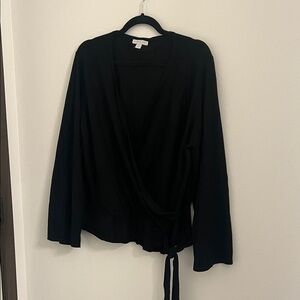 New York & Company Black Wrap Sweater